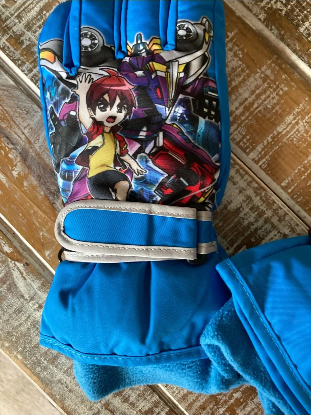 Kids Blue Character Ski Gloves - Unbranded